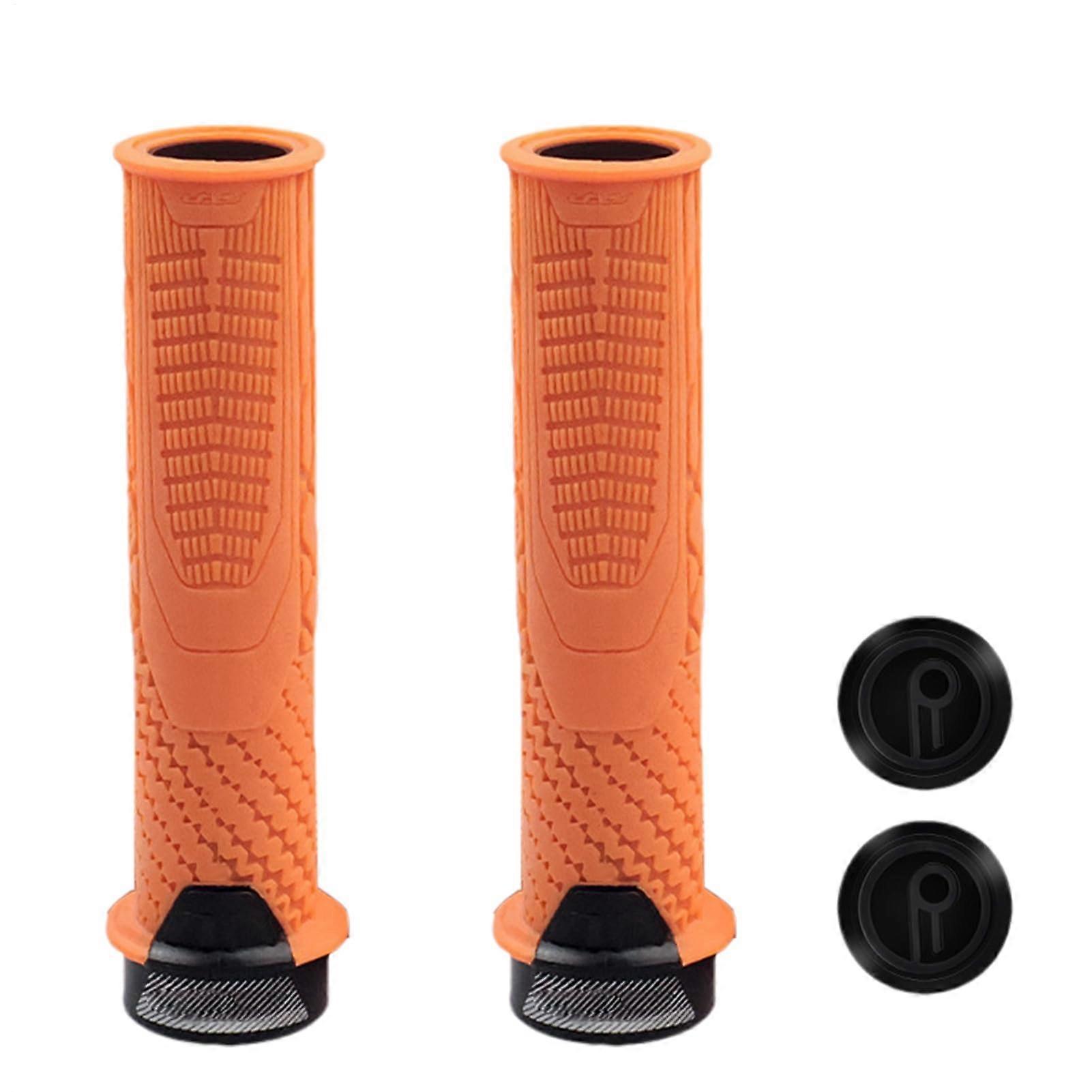 Bicycle Handle Grips  Mountain Bike Grips  Ergonomic Soft NonSlip Adjustable Grips for Kids Girls Scooter  Cycling Orange