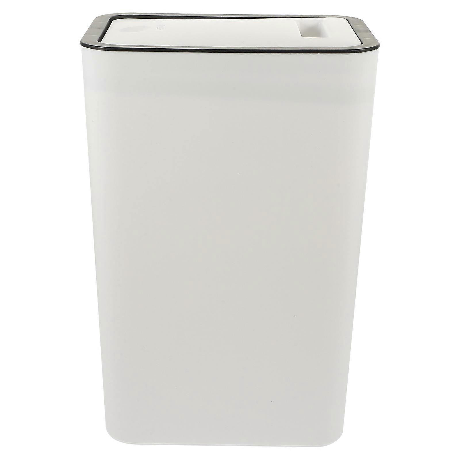 Convenient Press Lid Trash Can for Bathroom, Large Storage Capacity, Safe Usage