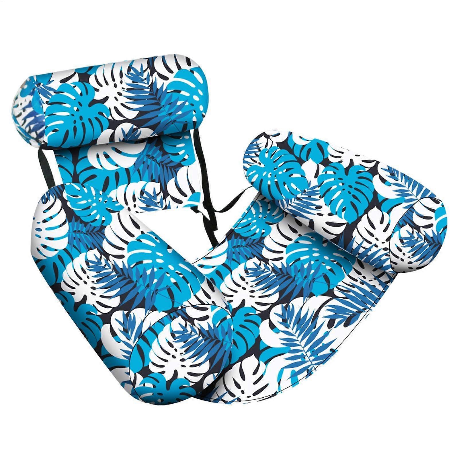 Water Hammock, Floating Hammock Pool Float Lounger with Backrest for Lake Swimming Vacation Blue