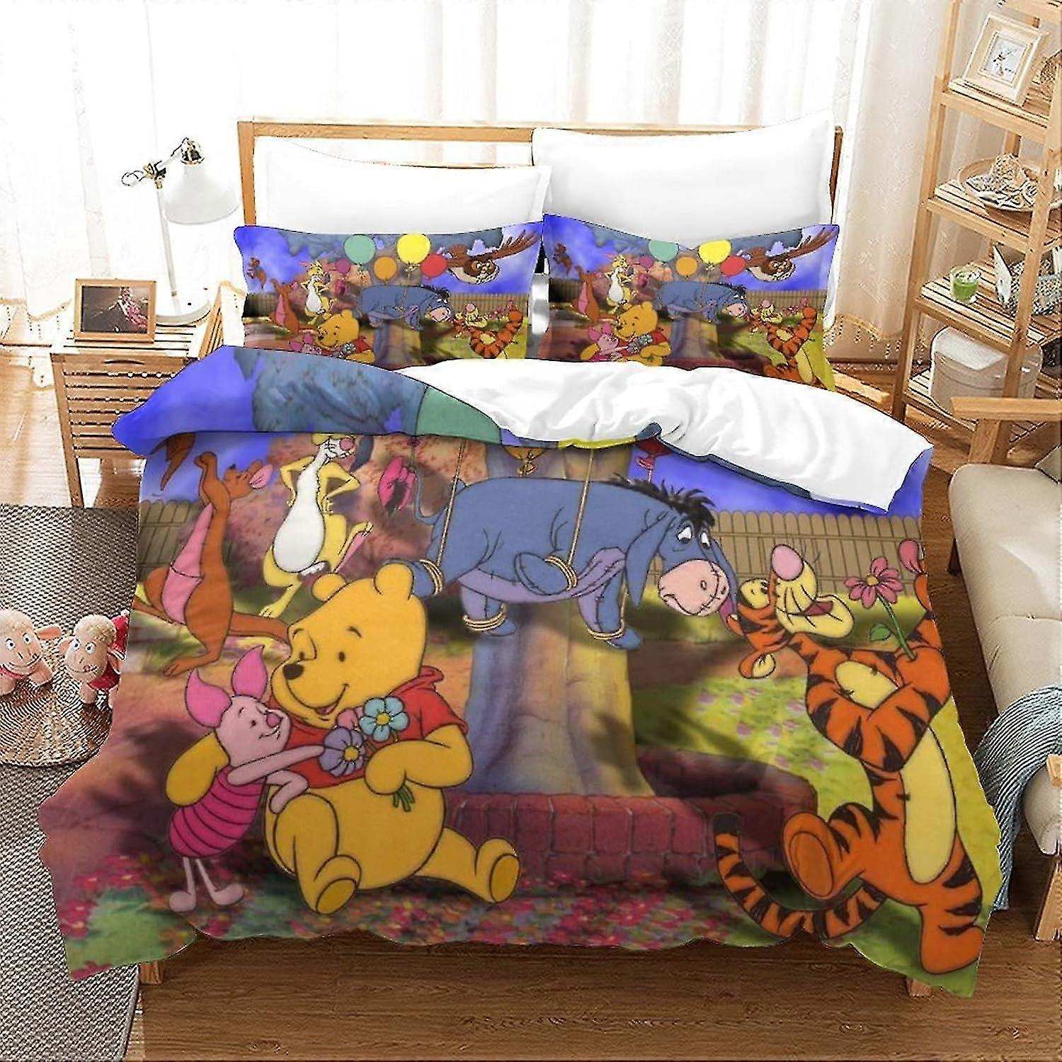 Bedding Set with 3D Printed Reversible Comforter and Animation Pillowcase for Teens