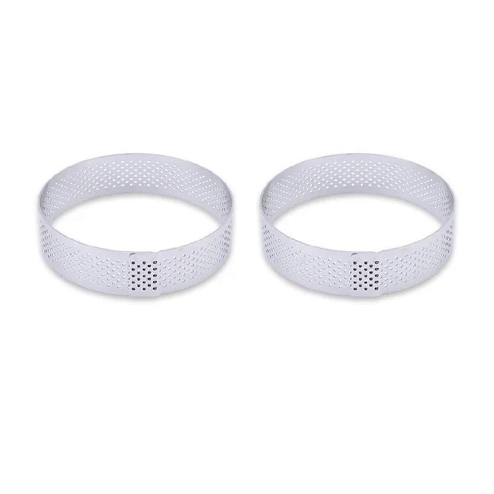 Cake Tin Set, 2 Pieces 8 cm Stainless Steel Cake Moulds for Tartlet, Mousse, and Bread Baking
