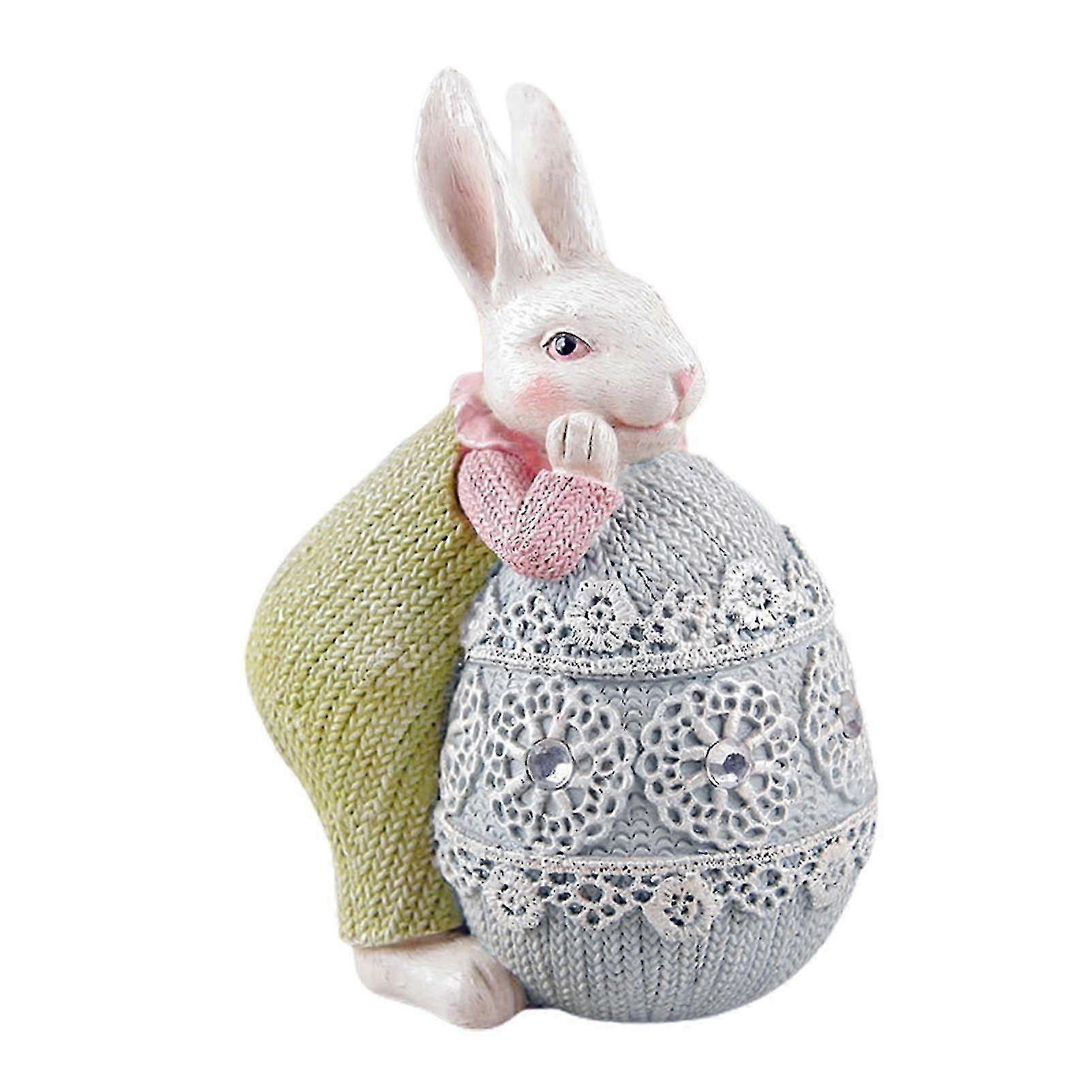 Cute Odorless Resin Desktop Rabbit Ornament for Easter Celebration