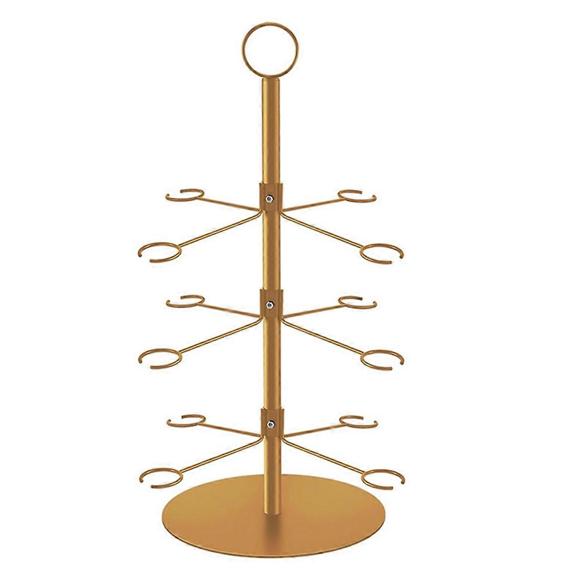 Cocktail tree stand, επίδειξη γευσιγνωσίας πτήσης από ποτήρι κρασιού για ποτά, 3 βαθμίδες - 12 θήκες για σαμπάνια
