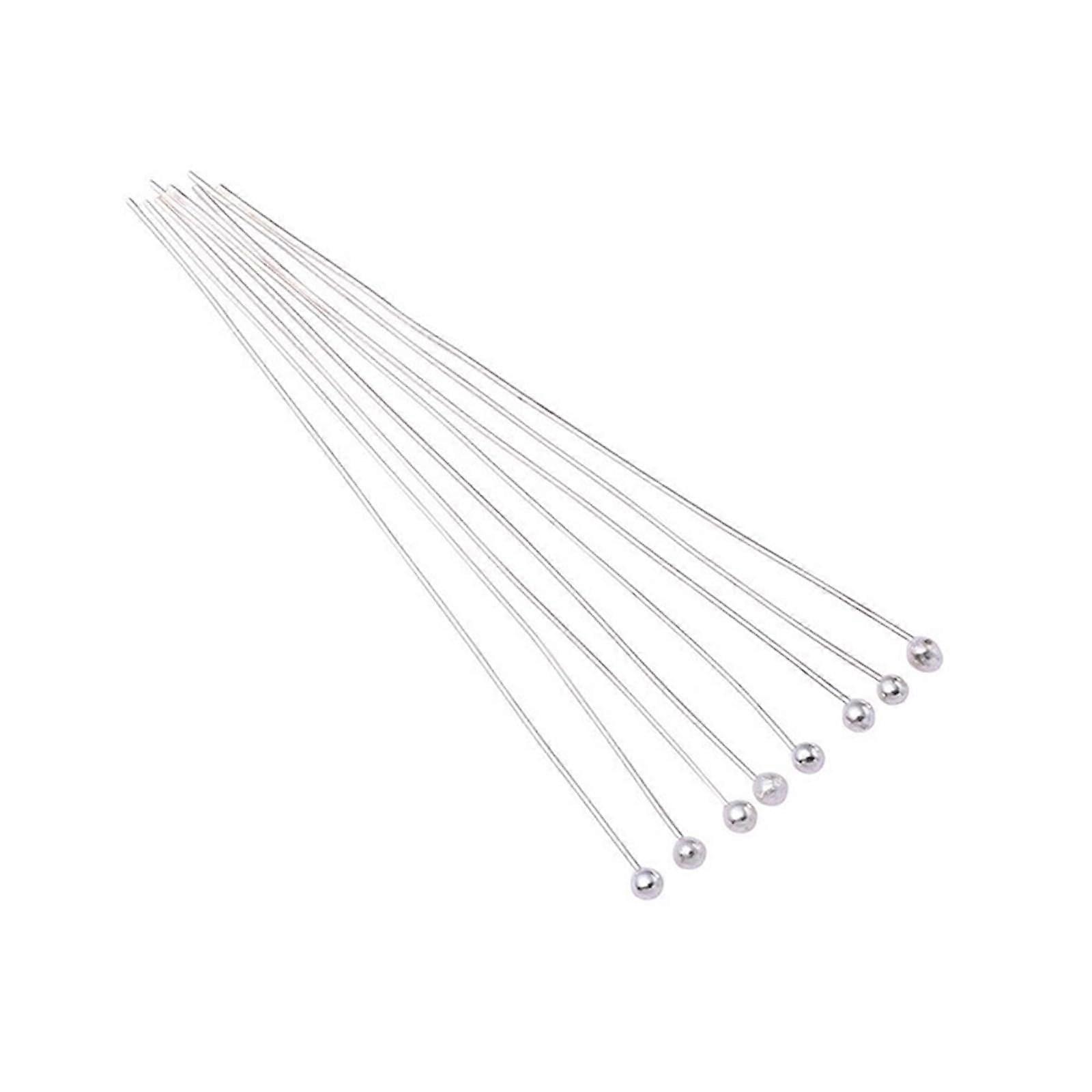 200 pieces metal ball head pins, jewelry head pins, easy to use, straight pins for jewelry making and crafts, silvercolored round head, 0.5 x 20 mm.