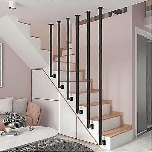 Poignée d’escalier Transition Métallique Main courante Fer forgé Balustrade Poteau Poignées 110cm