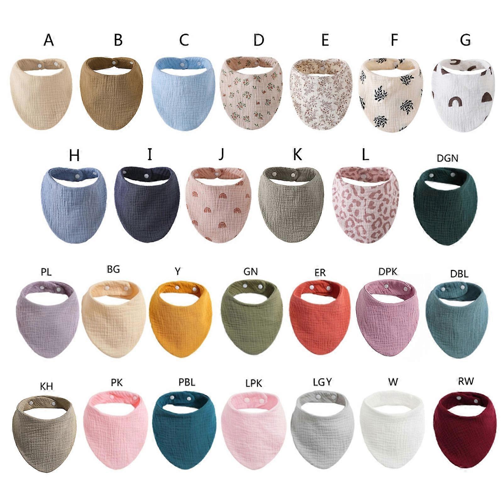 1 Pc Baby Bibs Cotton Accessories Newborn Solid Color Snap Button Soft for Triangle Towel Feeding Drool Bibs Yellow