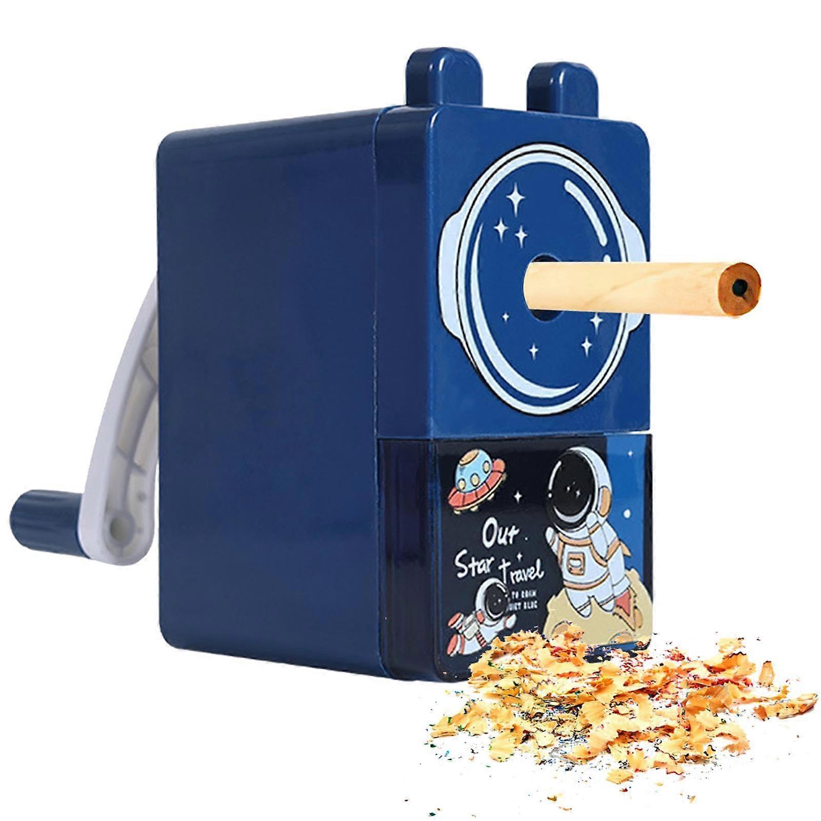 Manual Pencil Sharpener with Container - Desktop Crank Sharpener for Kids, Office, Classroom, and Home Use