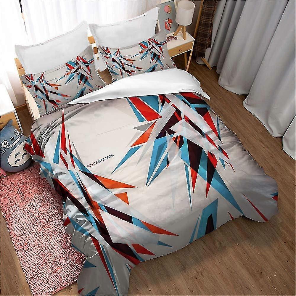 Chic Abstract Multicolor Bedding Set Digital Print Realistic Comforter Cover and Shams Ultra Soft Microfiber Bedspread