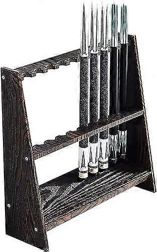 Billiard Cue Holder, Pool Cue Stand, Pool Cue Storage Stand, Billiard Cue Pole Holder, Accessories, Pool Table Stand for 10 Cues (Brown)