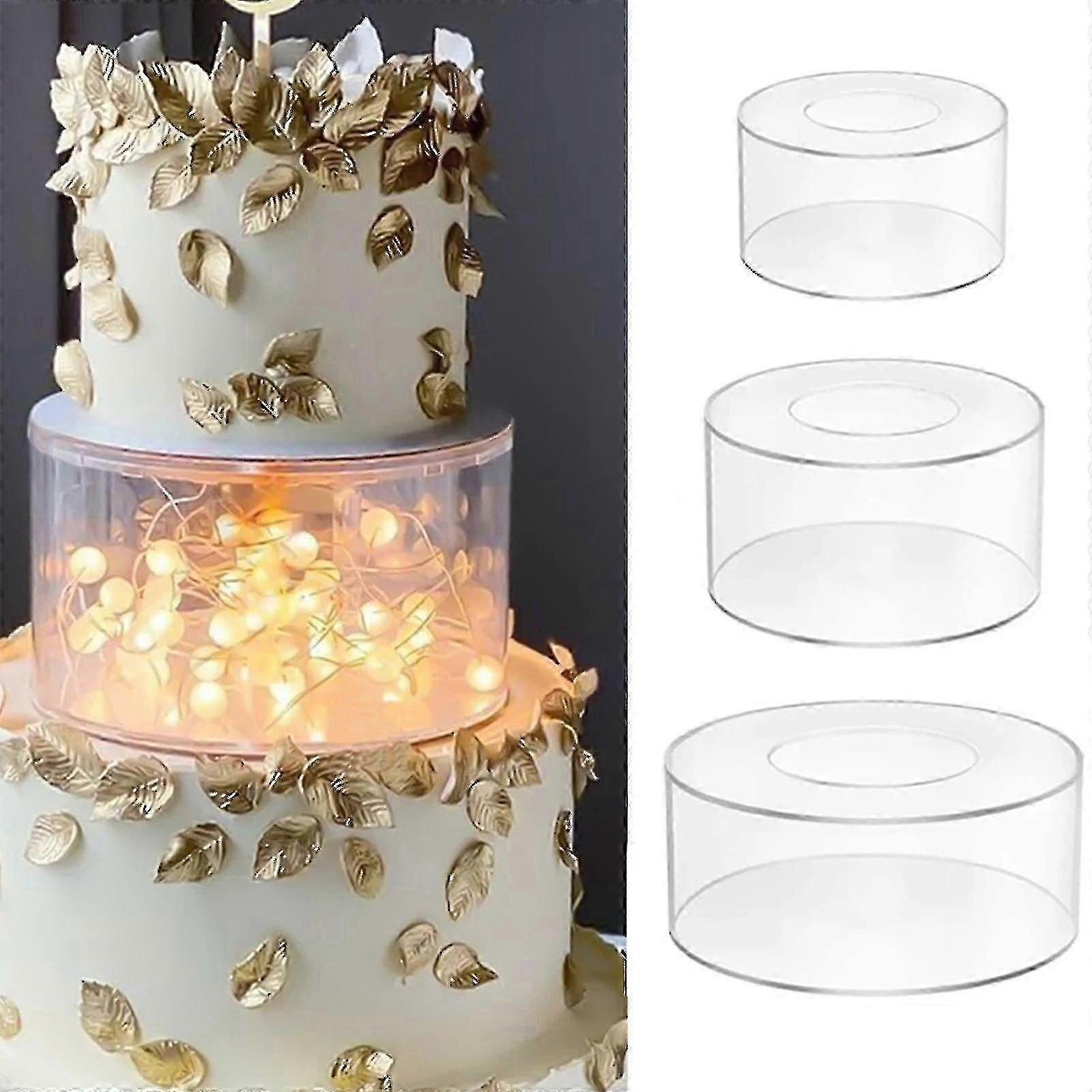 Clear Acrylic Cake Display Board & Edge Smoother - Fillable Tools for Party & Wedding Baking