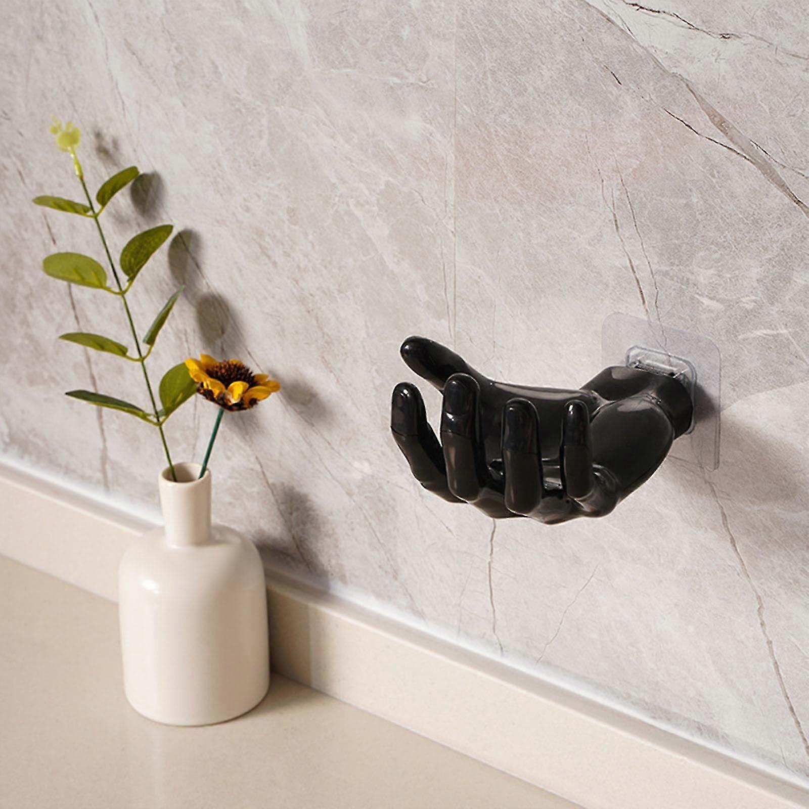 2pcs Palm Type Non-punzonatura Non-marking Hook Wall Storage Key Hook Earphone Hook Shelf