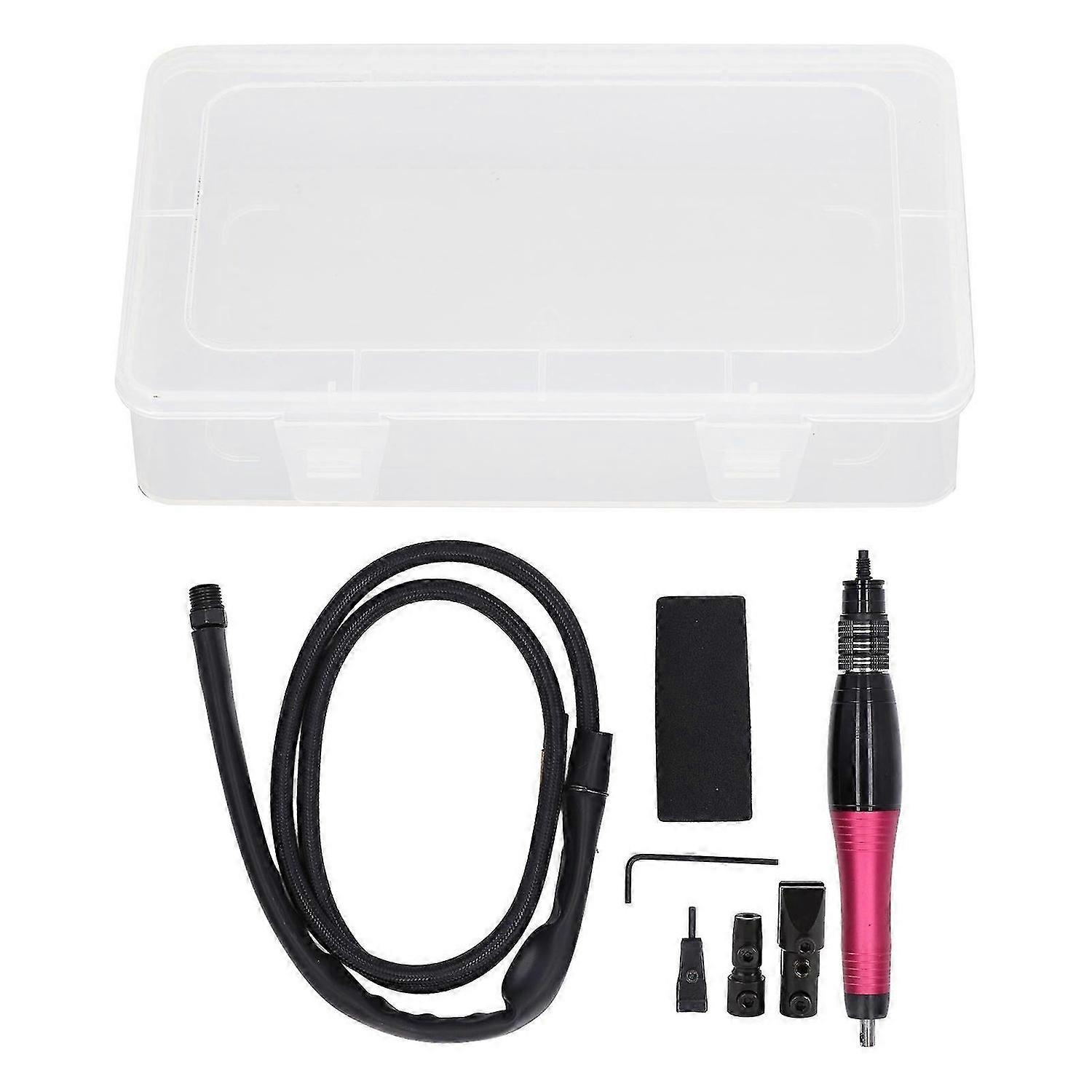 Red Pneumatic Pencil Die Grinder Set with Sponge Cover Hex Wrench Collet Joint Air Pencil Die Grinder Kit