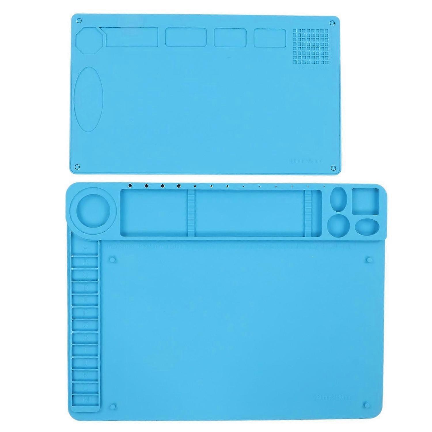 2Pcs Soldering Mat Silicone Repair Pad Heat Resistant with Scale for Electronics