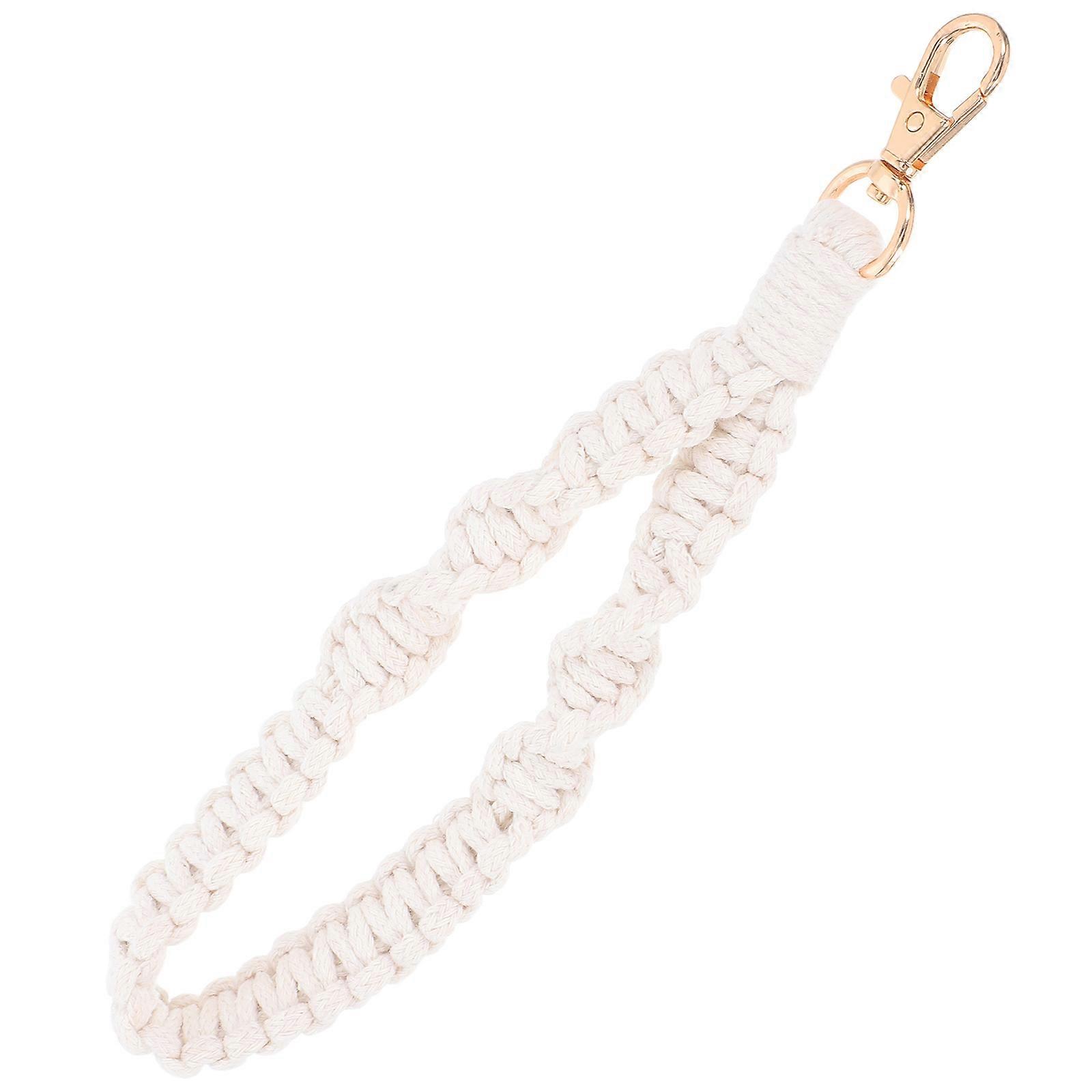 Macrame Phone Lanyard Strap   Colorful Handmade Wristlet Keychain Holder for Secure Mobile Phone Charm, Artistic Weaving Design for Women
