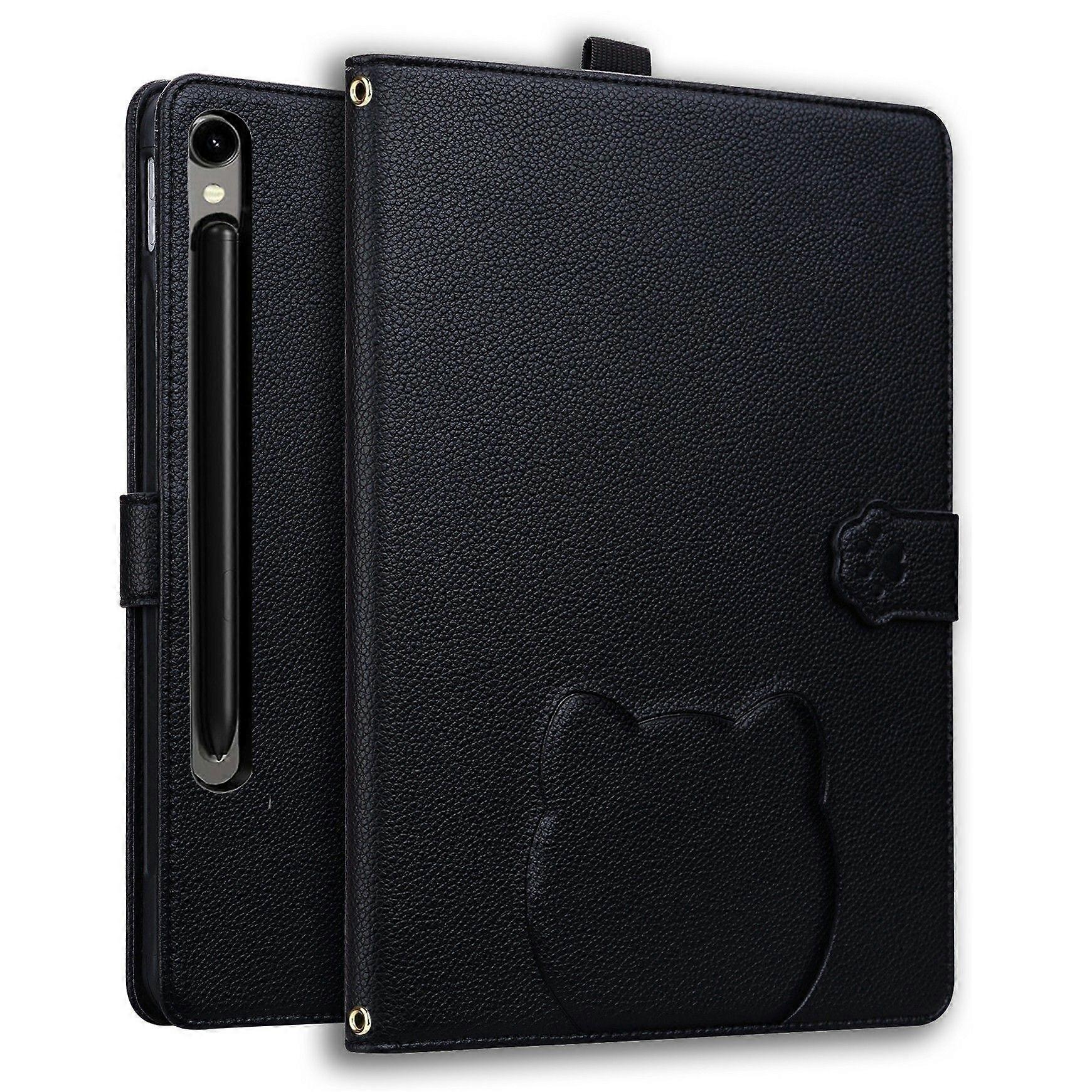 Table Case for Samsung Galaxy Tab S10 FE/ S10/ S9 FE/ S9/ S8/ S7 Leather Stand Cover 3D Effect Cat Pattern