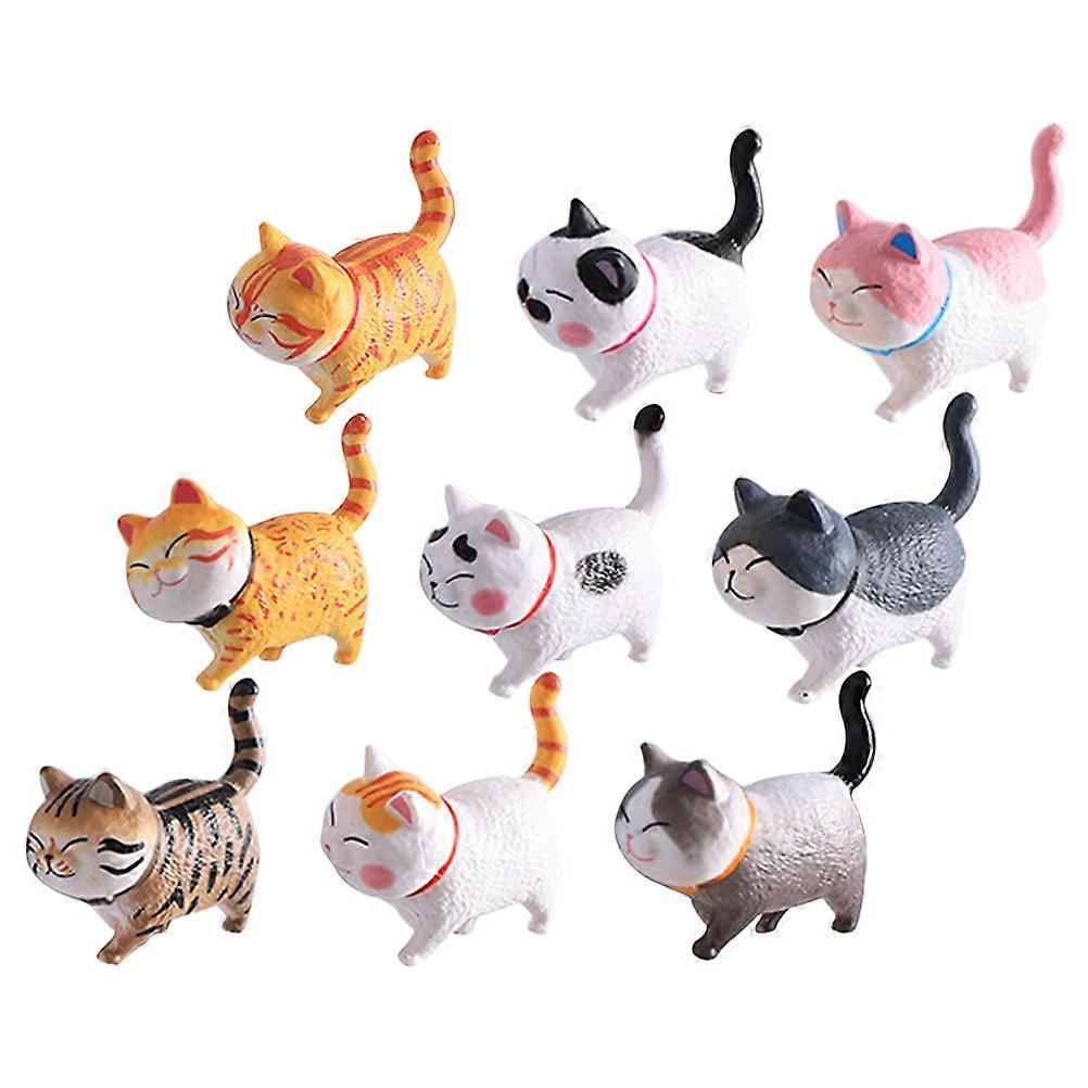Decorative Fridge Magnets Cat Lovers Office Use Black Magnetic Material 5x4x3cm 9Pcs