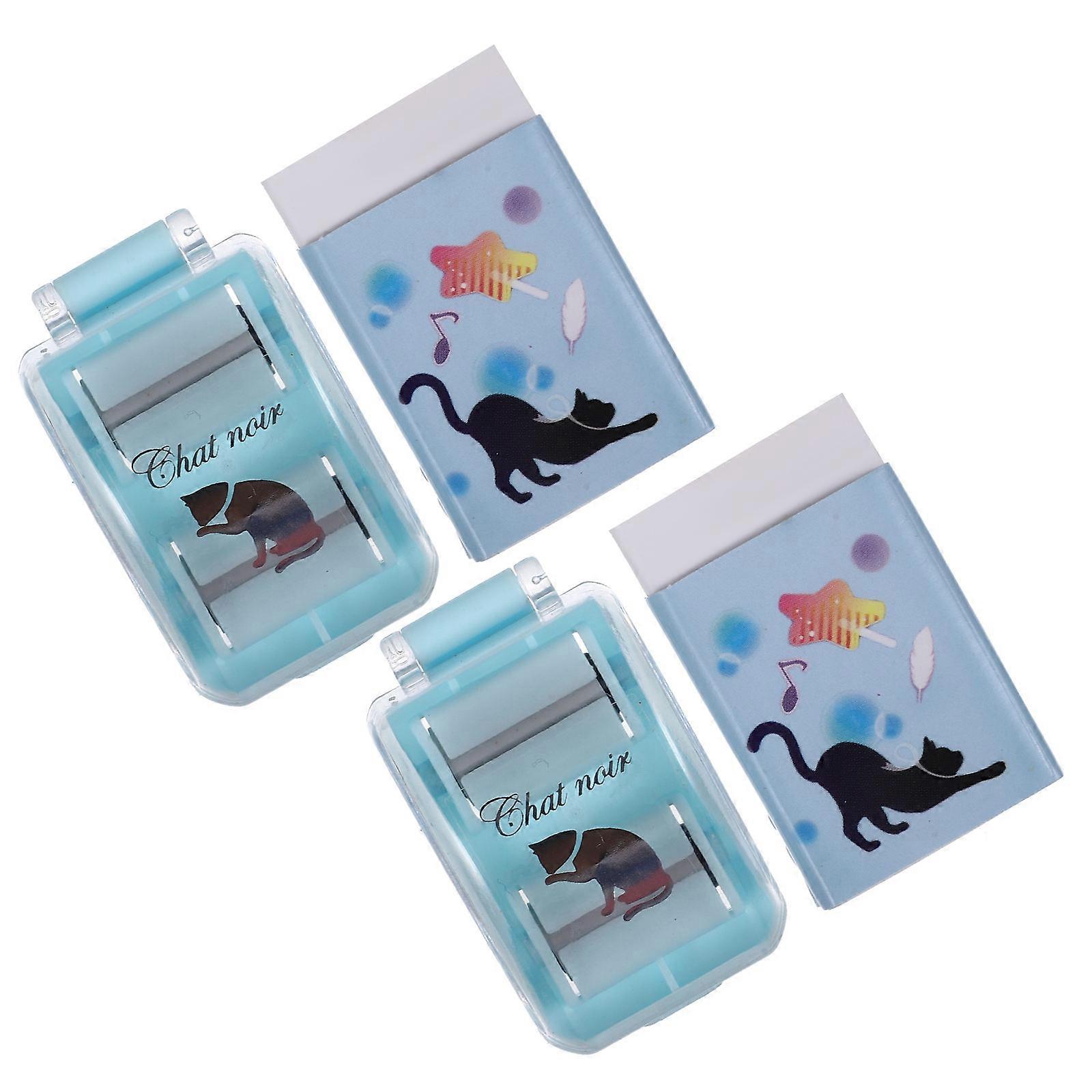 Mini Eraser Clean Up Roller   Portable Desk Crumb Collector for Office & Students, Space Saving Chip Box Design