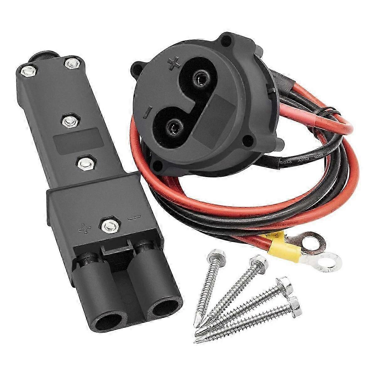 48V DC Charger Plug Receptacle Kit JR1-H235A-00 JR1-H6181-02-00 with Wires for E-Z-Go G19 G22 Golf Cart Models