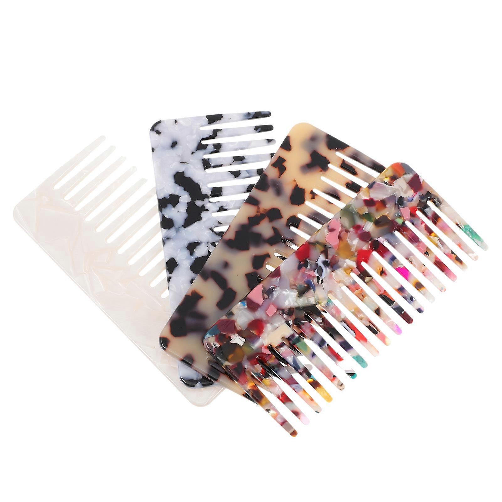Anti Comb Acrylic Material Rectangle Shape For Travel Use Smoothing Hair Without Pulling 4Pcs