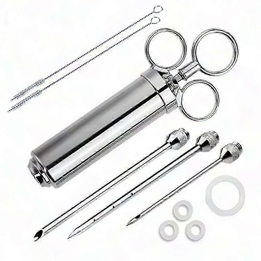 BBQ Meat Injector Tool with Syringe for Basting, Marinating, and Cooking