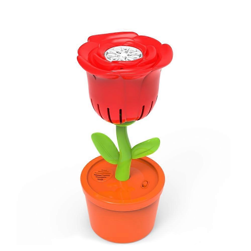 Bubble Machine for Parties Rechargeable Red Vertical Bubble Maker With Sound Lamp Interactive Outdoor Birthday Wedding