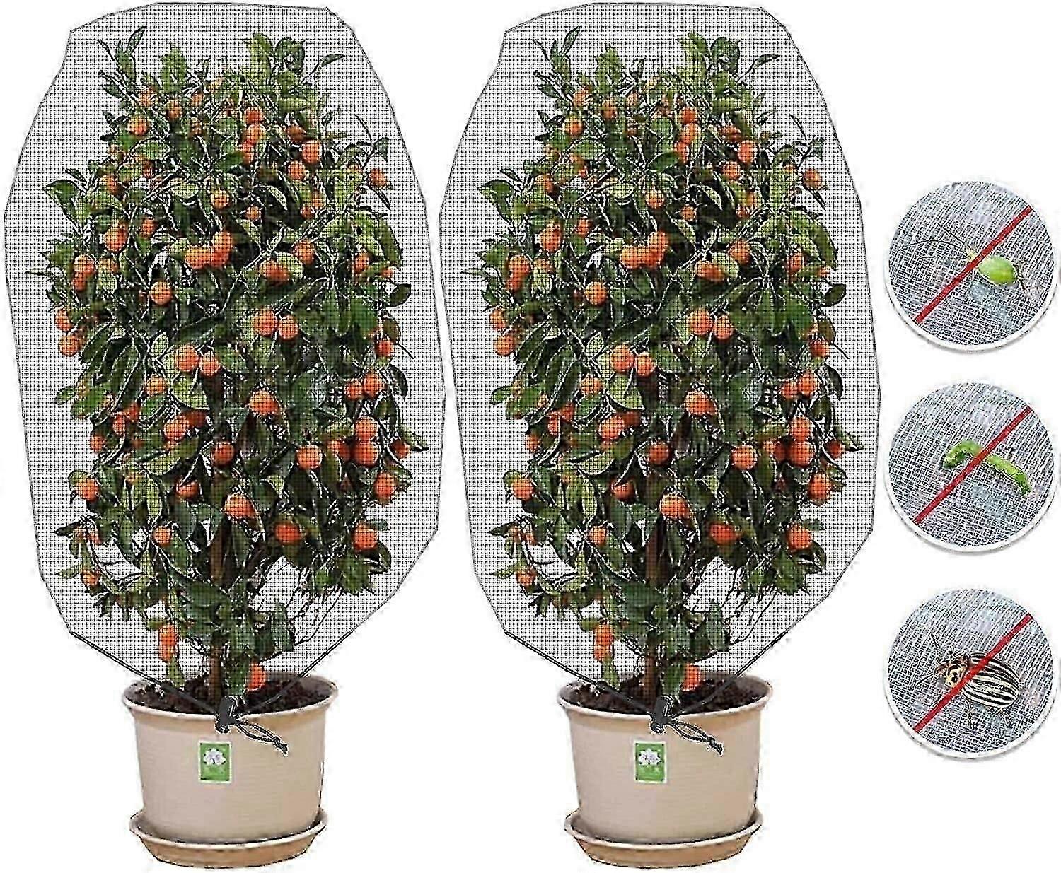 Mesh Protection Bag For Patio Trees, Citrus, And More, Eco-Friendly 1 X 1.5 M Bird Netting With Drawstring Closure Keeps Insects And Animals At Bay