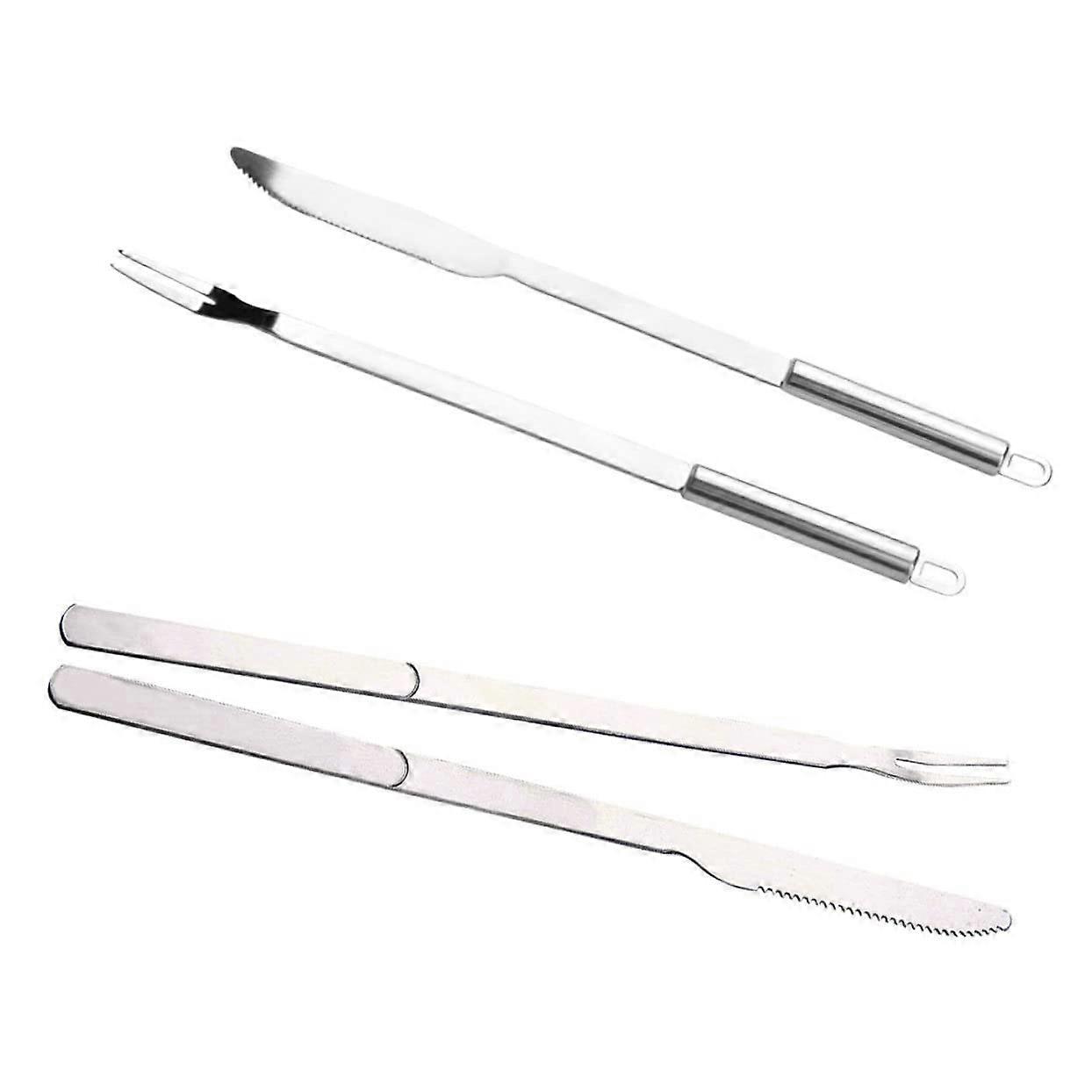 Stainless Steel BBQ Tool Set with Grill Fork and Cutting Tool – 2Piece Set for Grilling