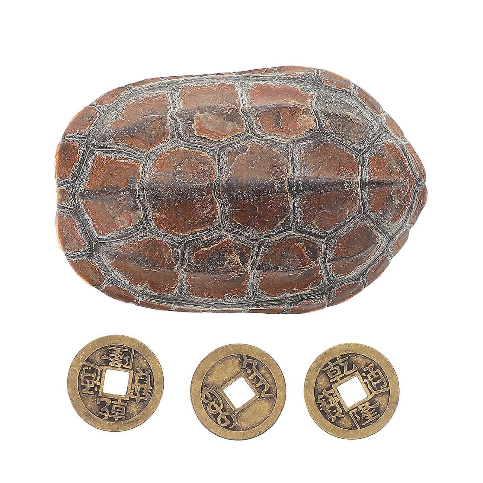 Divination Prop Set Turtle Shell Figurines Home Office Decor Comfortable Feel 9.00X6.00X3.50CM 1 Set