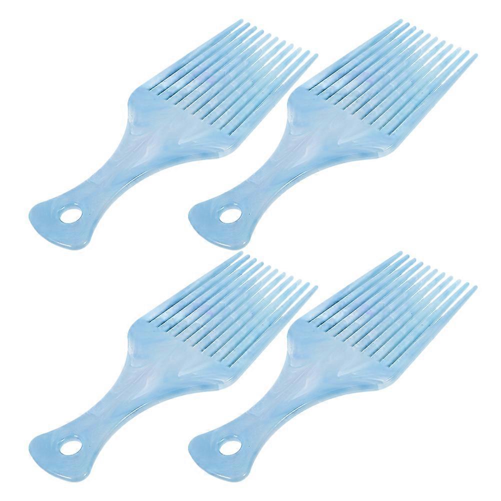 4pcs Wavy Hair Picks, Durable Plastic Wide Tooth Comb for Curly Hair Grooming, Stylish Hairdressing Tool for Men, Efficient Detangling with Modern