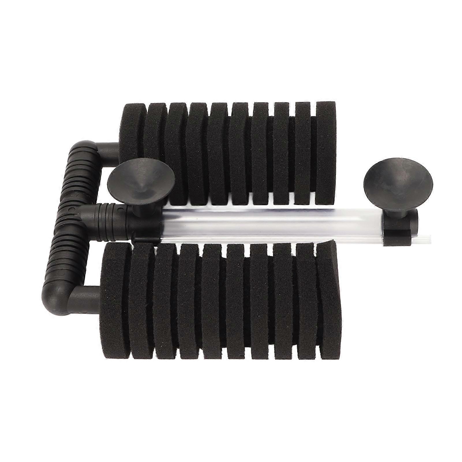 Aquarium Double Bio Sponge Filter High Efficiency Detachable Aquarium Water Filter with 2 Suction Cups for Fish Tank