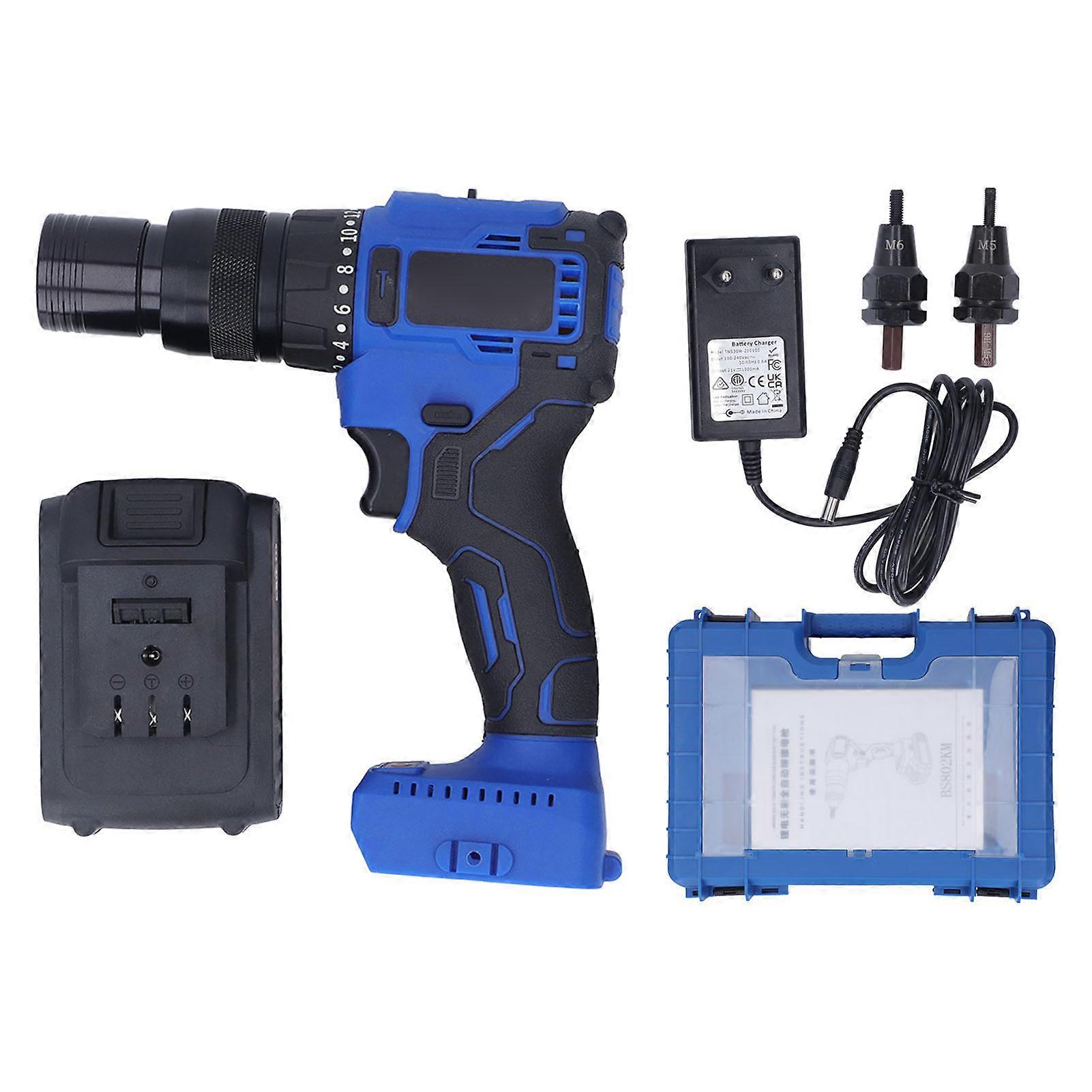 Cordless Rivet Gun M5 M6 LED Automatic Riveter Tool 100‑240V AC for Installation Assembly EU Plug