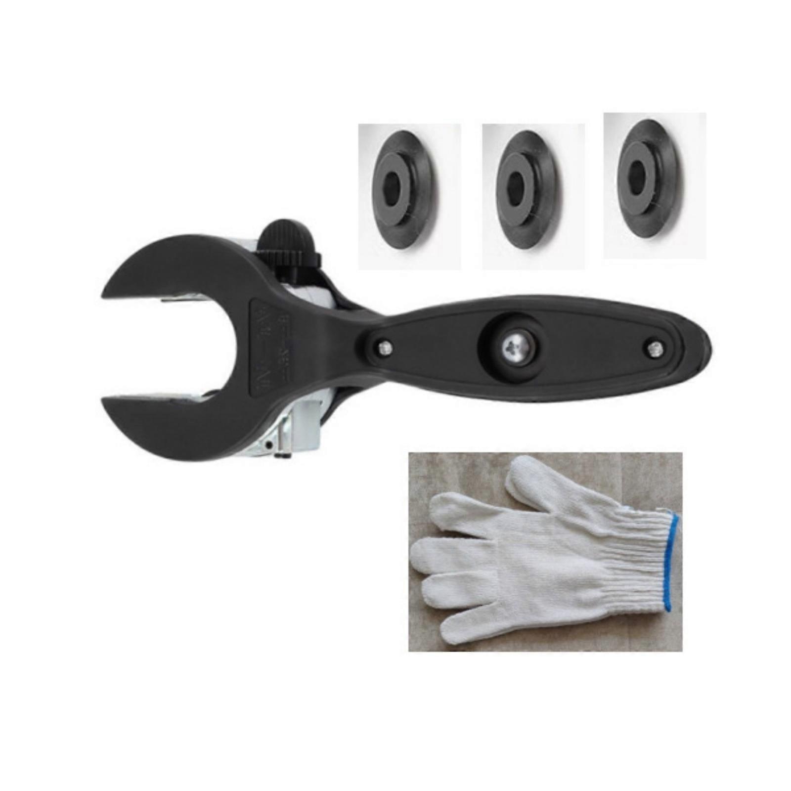 Industrial Strength Pipe Slicing Tool With Ergonomic Handle And Spare Cutter Included Ratcheting Metal Pipe Cutting Tool Multicolor