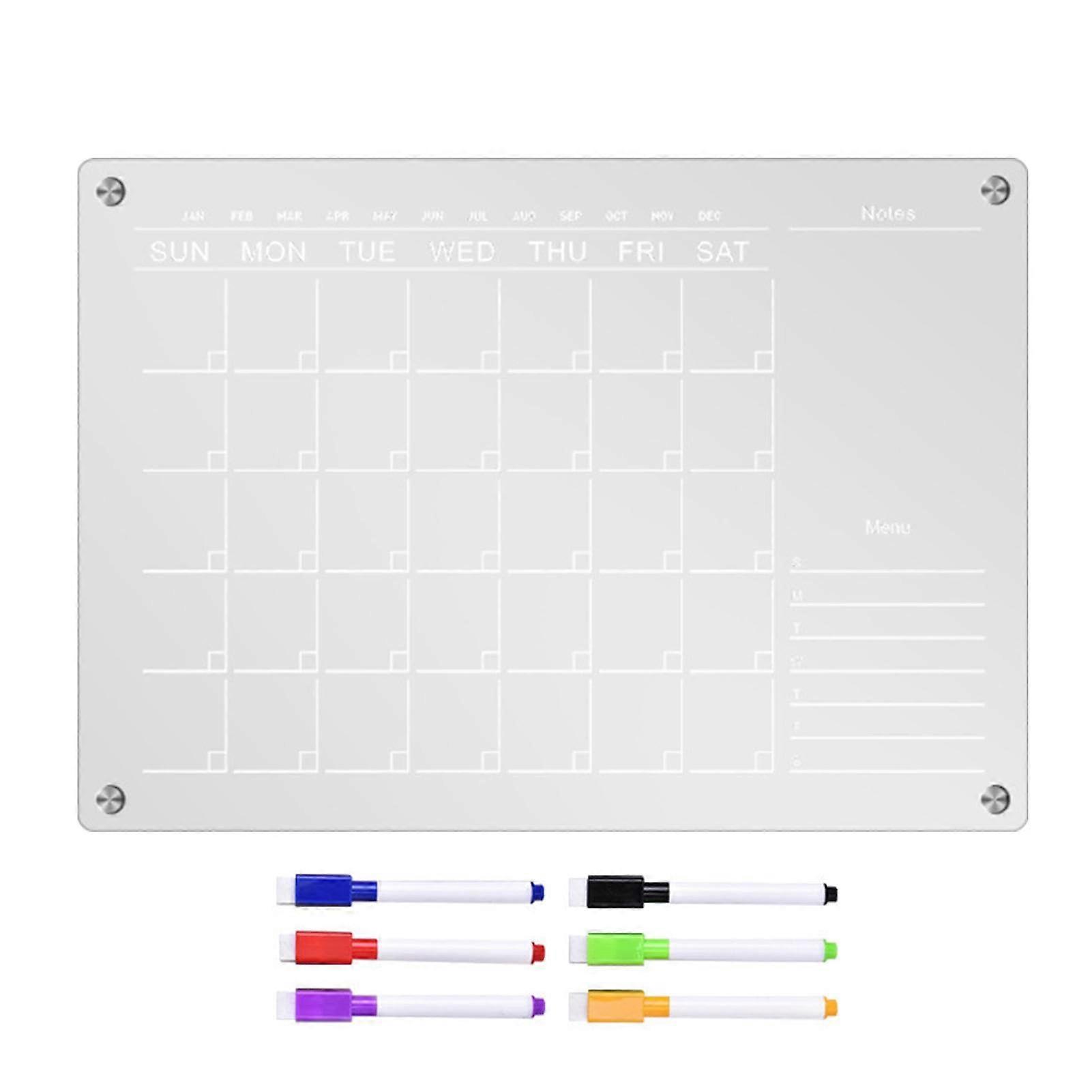 Magnetic Whiteboard For Refrigerator, Transparent Week Display, Monthly Fridge Planner, Magnetic Dry Erase Board