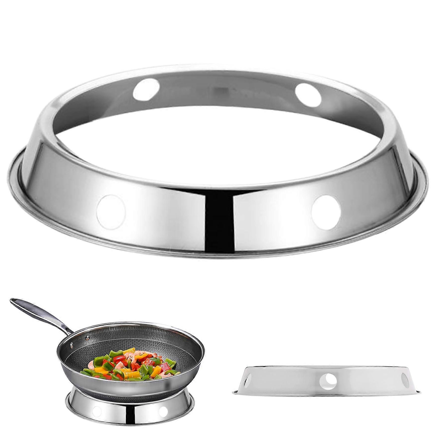 Wok Ring, Stainless Steel 11 Diameter Wok Ring Heat Insulation, AntiSlip Stand for Kitchen Use, Woks Pans Cookware