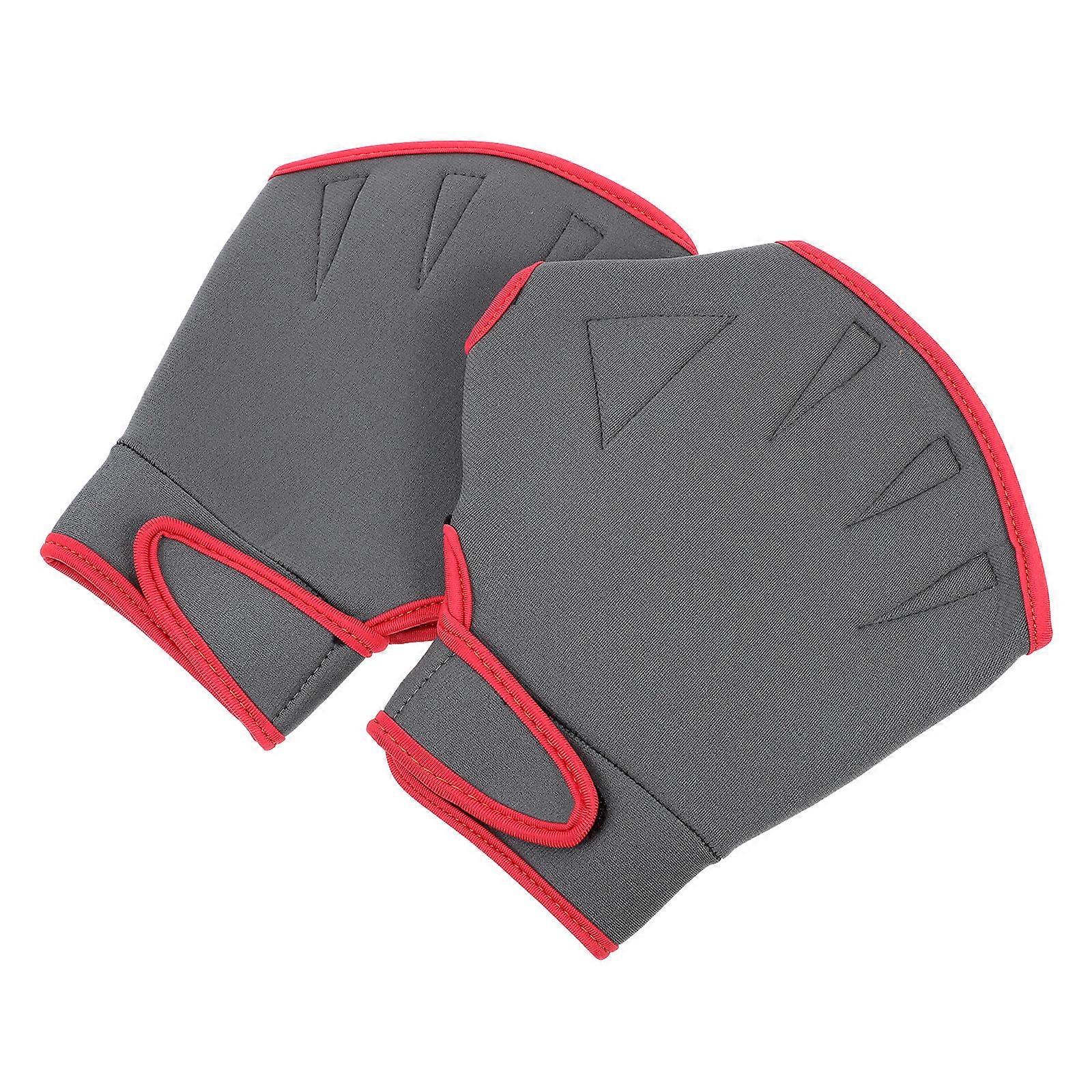 Swimming Mitts Nylon Mitten Swimmers Adjustable Design Grey S 1Pair