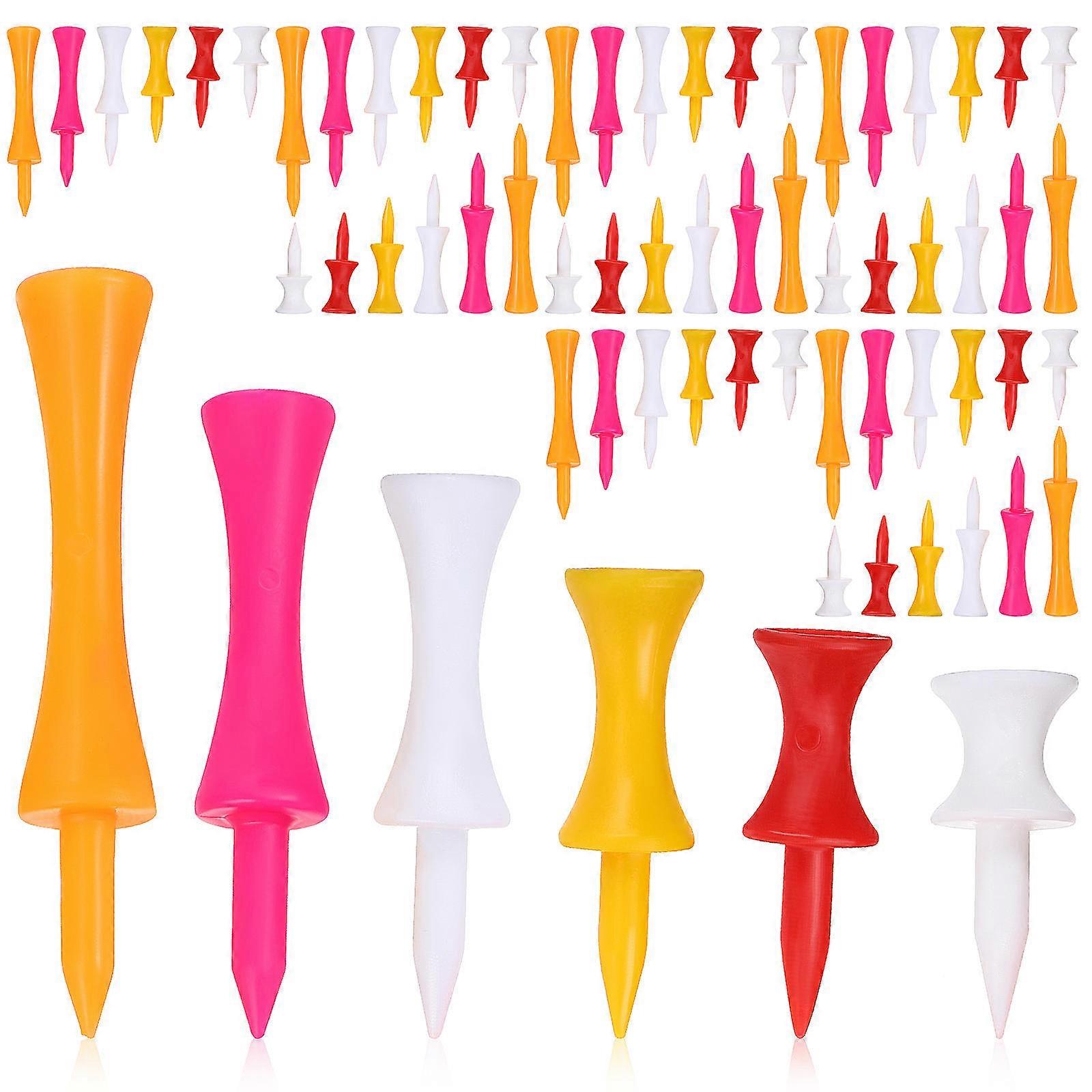 120pcs Castle Golf Tees Plastic Training Accessories Mixed Colors Lightweight Durable for Practice