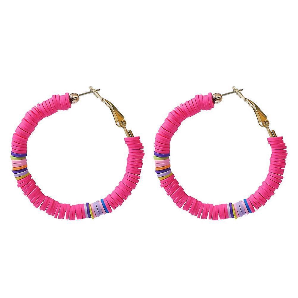 Rosy Soft Clay Bohemian Style Earrings for Women Fashion Jewelry Suitable for Most Girls