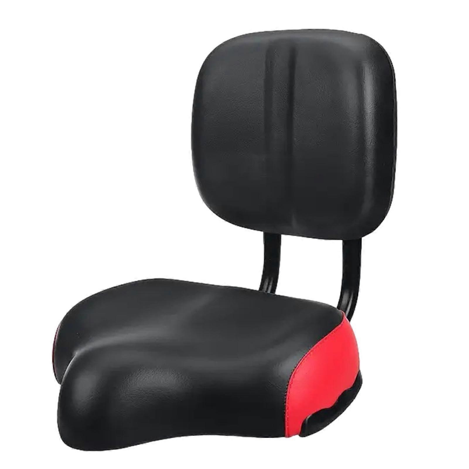Oversized Bicycle Saddle with Backrest, Wide Cushion Seat