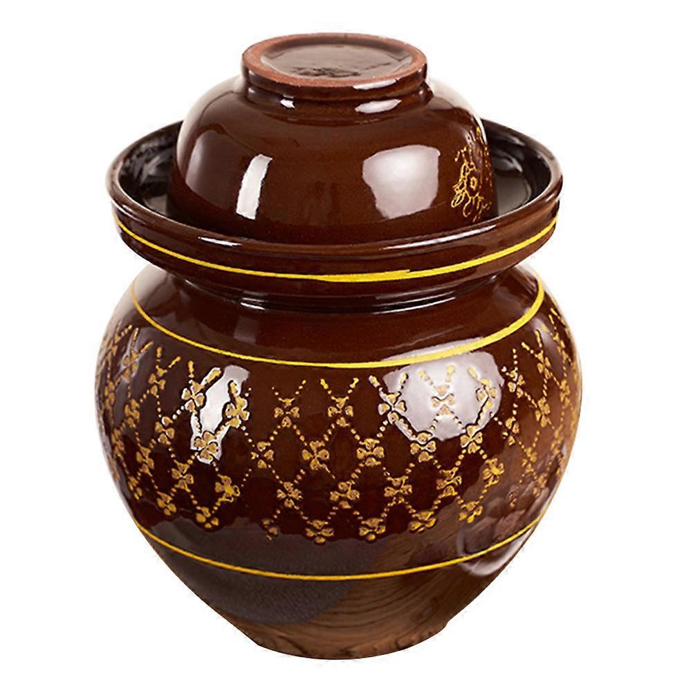 Ceramic Pickle Container Sealed Storage Jar Chinese Style Pickling Jars Home Use For Families 1Pack