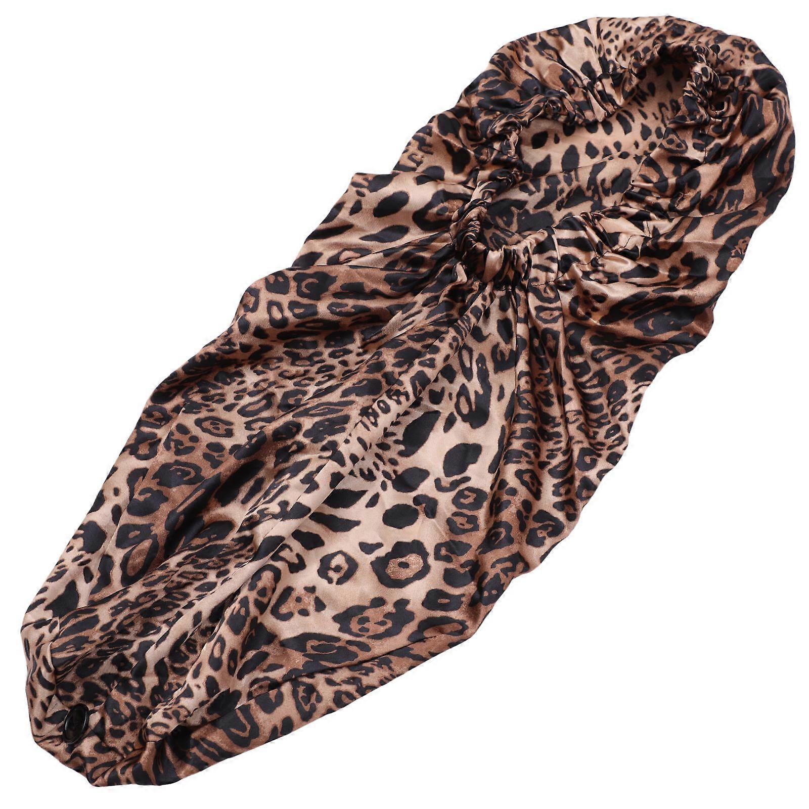 Silky Sleep Cap Adjustable Bands Cylindrical Satin Night Sleeping Cover 1Pcs