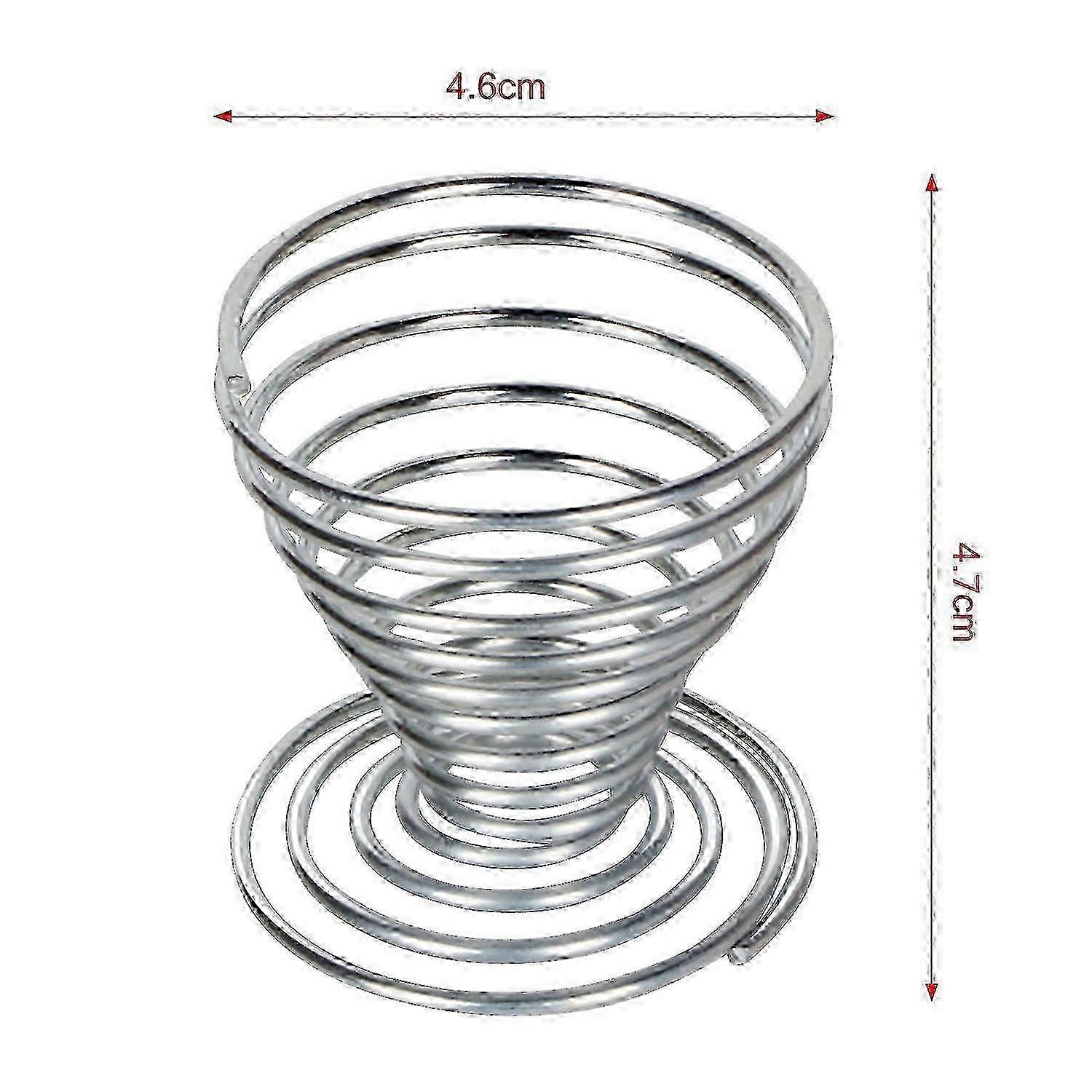 6 Borstad ståltråd spiralfjäder äggkoppar