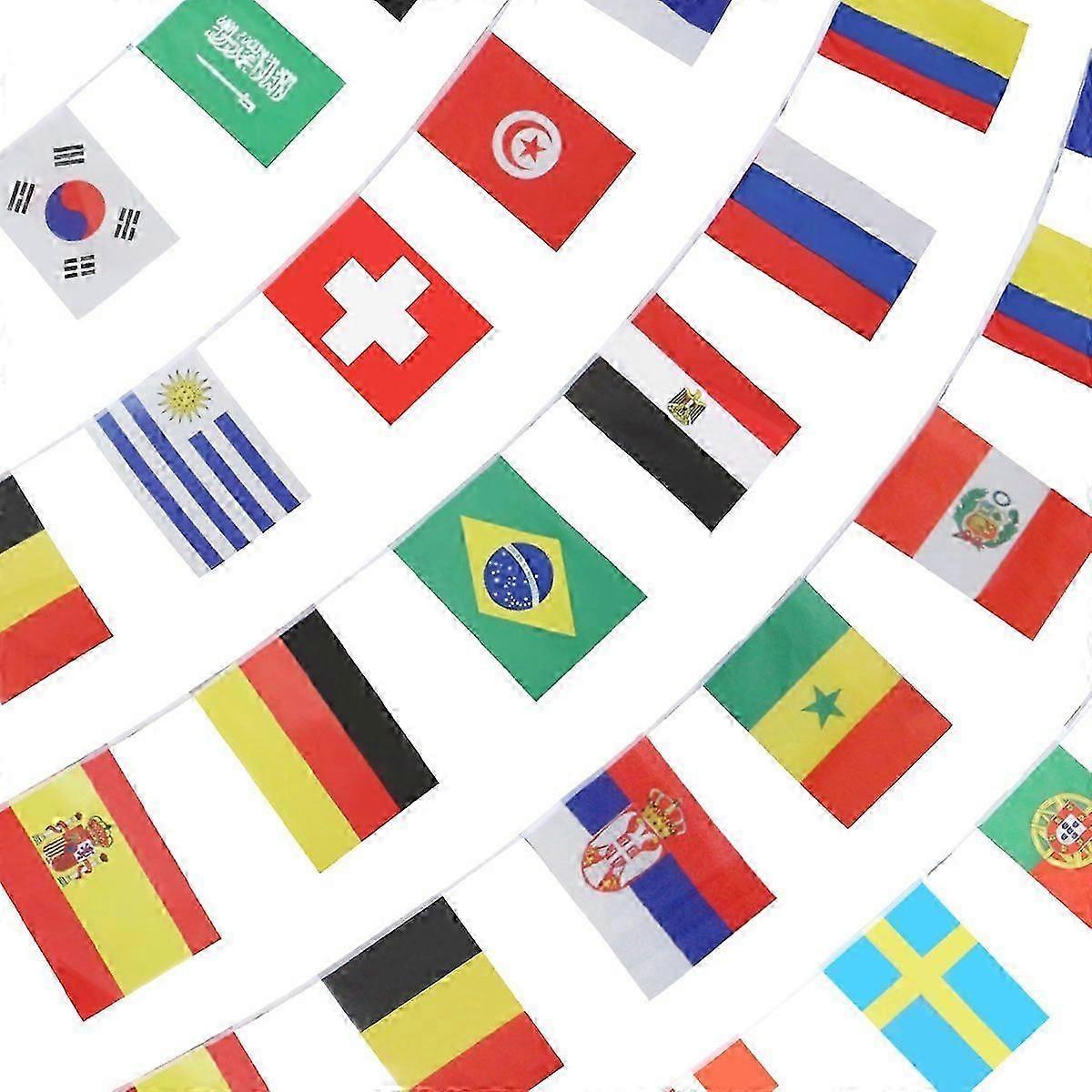 100 Countries String Flag International Bunting Pennant World Flags For Word Cup