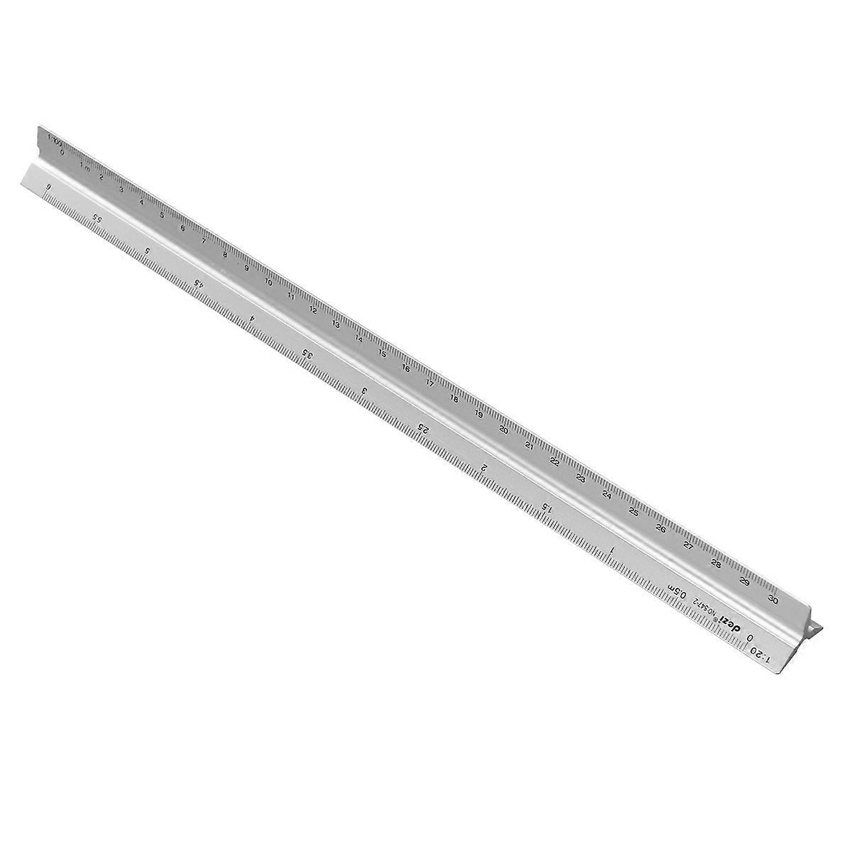 Architects Scale Ruler Multi-Angle Measuring Tool for Students Teachers Home and Office Use Silver 1pc 12 8x1x1in