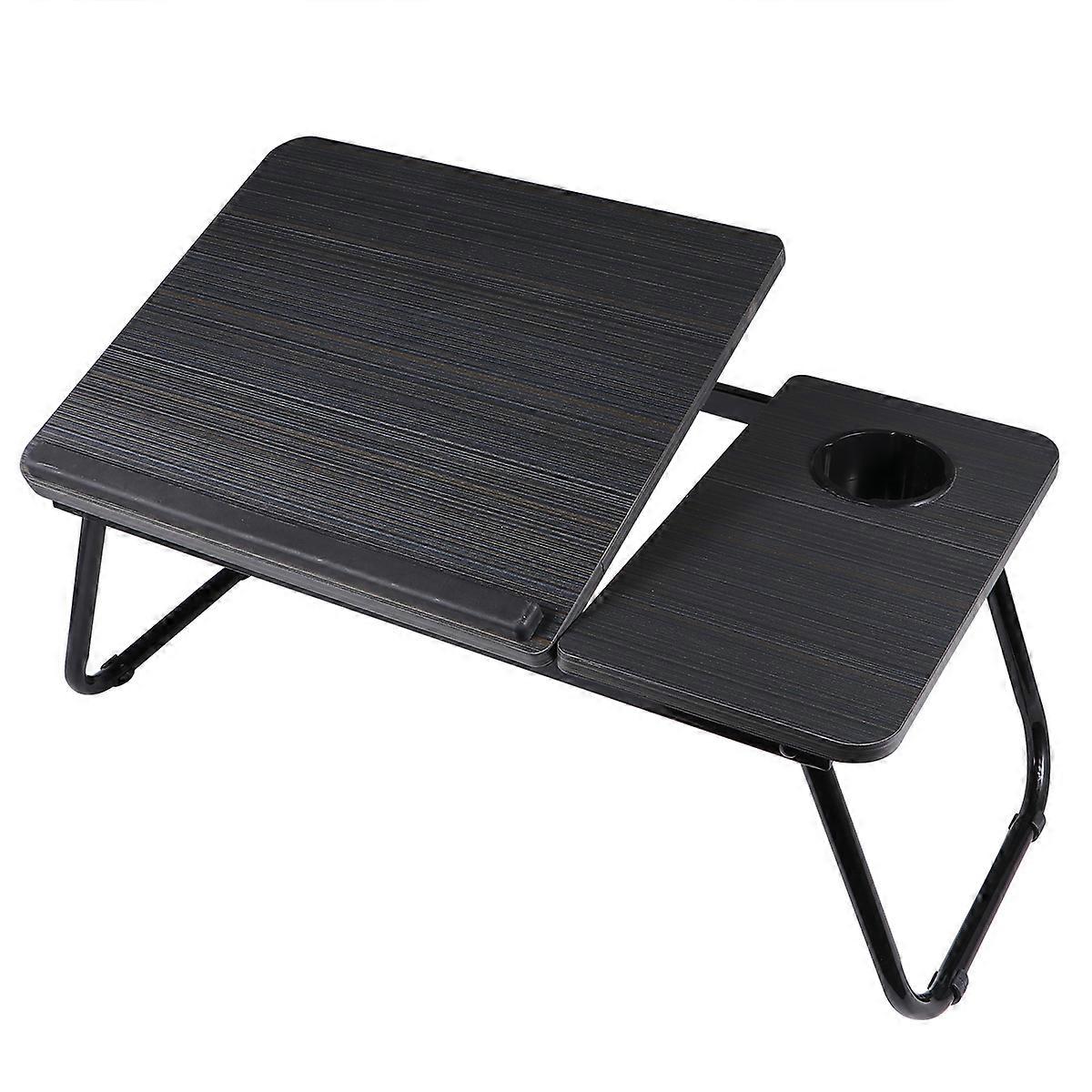Laptop Riser For Desk Folding Computer Desk Adjustable Height Rectangular Mdf Black 1Set