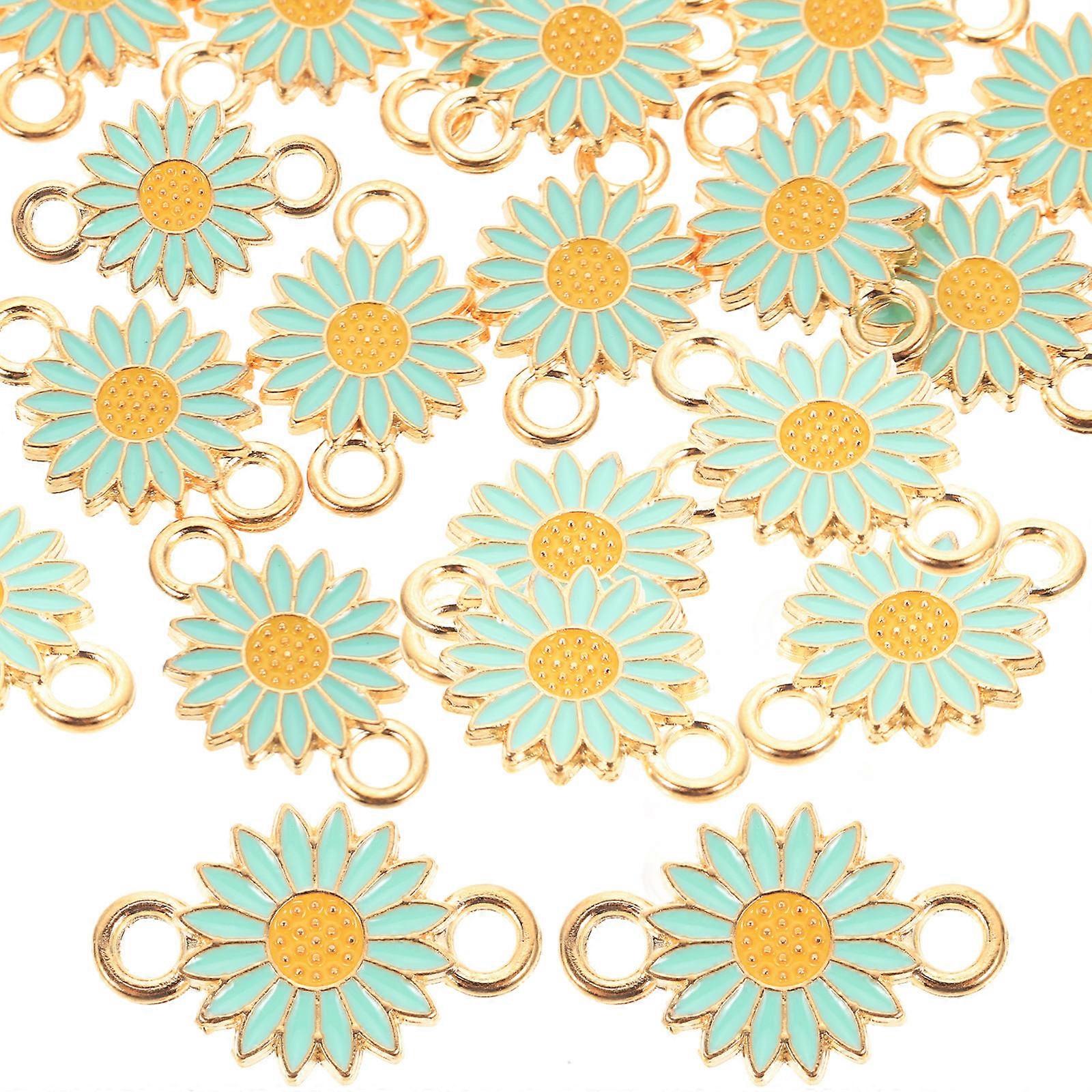 a polished product description based on your input:
**20pcs Sunflower Shape Alloy Charms – Lightweight Flower Pendants for DIY Jewelry
