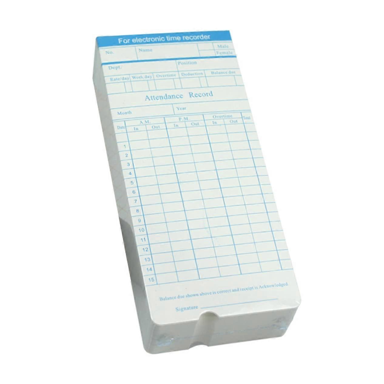 100 sheets of attendance cards for employee time tracking, random, easy to use, compatible with various time recording devices, durable and...
