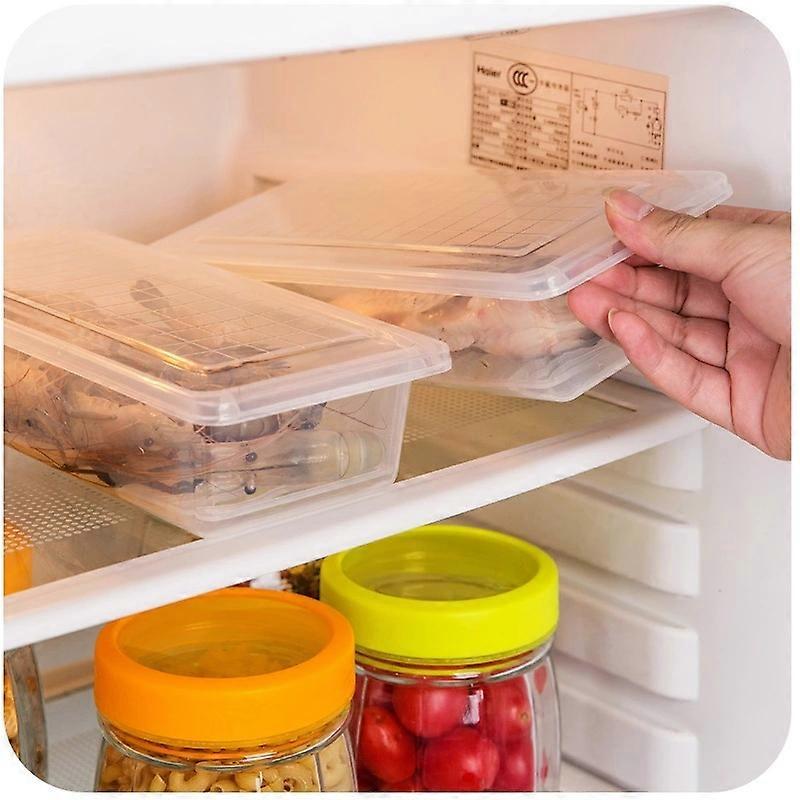 Food Storage Container PP Transparent Multifunctional Stackable Refrigerator Preservation Accessories with Draining Board Small 