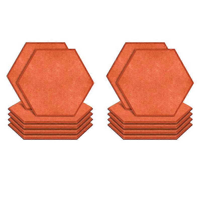 12 Pack Hexagon Acoustic Panels Sound Proof Padding Beveled Edge Sound Panels for Recording Studio O