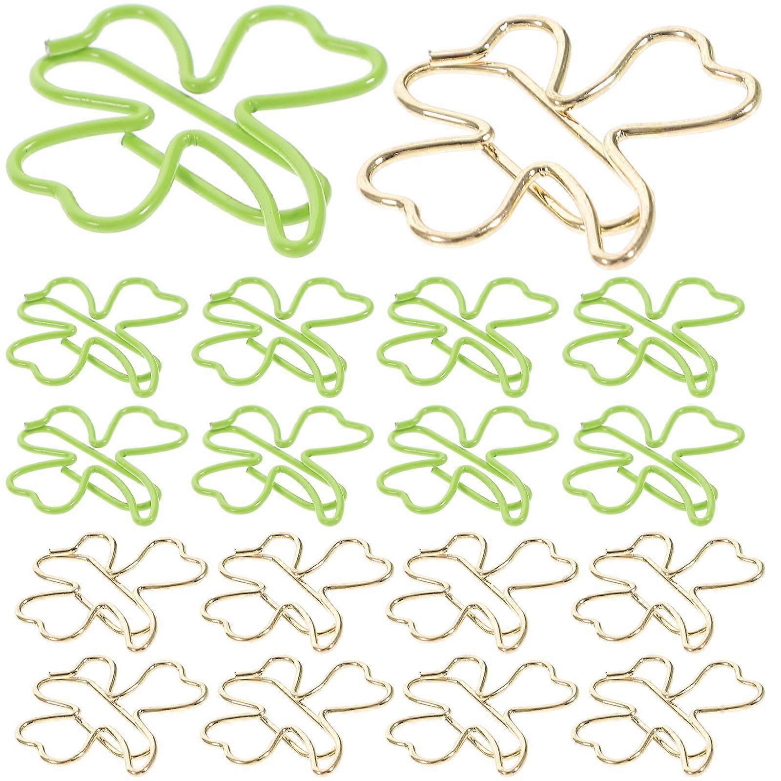 45 Pcs Clover Shape Paper Clips Bookmark Clips Practical Test Paper Clips