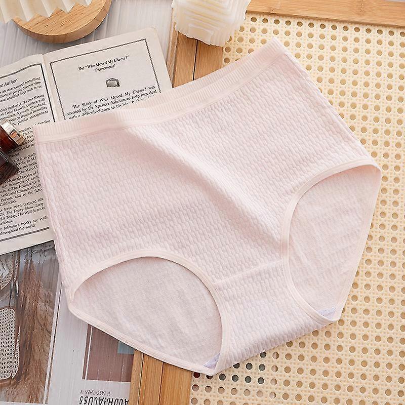 Women's Briefs Large Size Panties High Waisted Underwear Tummy Tuck Jacquard 7A Antibacterial Crotch Traceless Ladies Panties